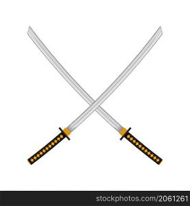 Set of Ninja Sword. Asian Traditional Weapon. Katana Logo.. Set of Ninja Sword. Asian Traditional Weapon. Katana Logo