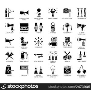 Set of Noisemakers & Whistles thin line icons for any web and app project.