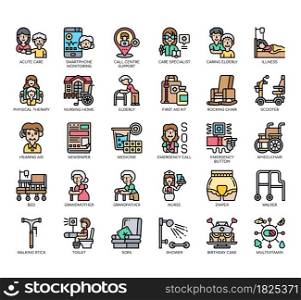 Set of Nursing Home thin line and pixel perfect icons for any web and app project.