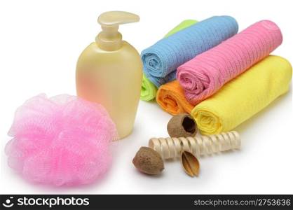Set of objects for personal hygiene. It is isolated on a white background.