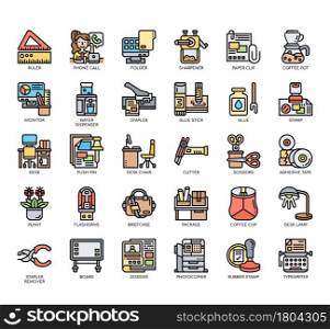 Set of Office Equipment 2 thin line and pixel perfect icons for any web and app project.