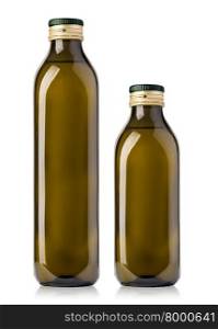 set of Olive oil bottle on white background