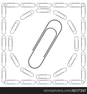 Set of Paper Clips Isolated on White Background. Set of Paper Clips