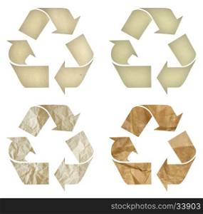 set of paper recycling symbol isolated
