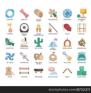Set of Pet Toys thin line icons for any web and app project.