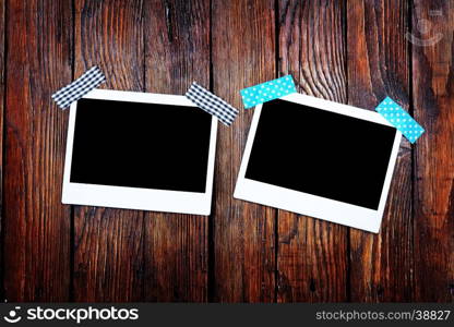 set of photo frames, blank instant photo