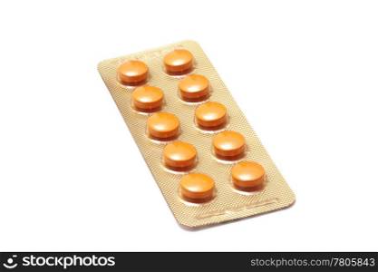 Set of pills isolated on white