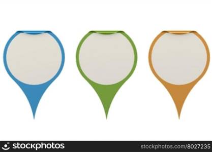 Set of pointers on isolated white background image with hi-res rendered artwork that could be used for any graphic design.