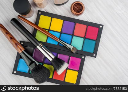 Set of professional makeup and cosmetics. on a light background isolated