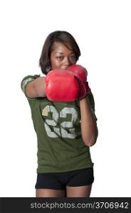Set of professional sports boxing gloves in action
