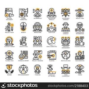 Set of Project Management thin line icons for any web and app project.