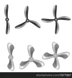 Set of Propellers Isolated on White Background. Set of Propellers