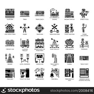 Set of Railway Station thin line icons for any web and app project.