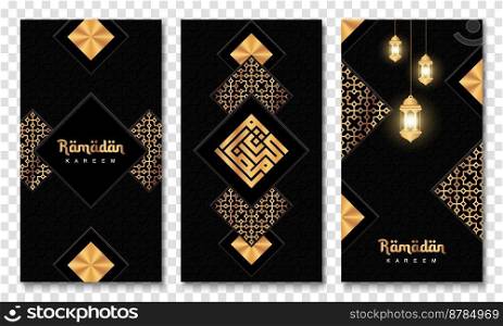 Set of ramadan kareem islamic greeting card background. Ramadan greeting card. Vector illustration