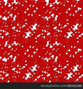Set of Red Pazzle. Jigsaw Pattern. Set of Red Pazzle on White Background. Jigsaw Pattern