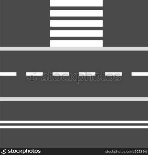 Set of road stretch and crosswalk design elements, stock vector illustration