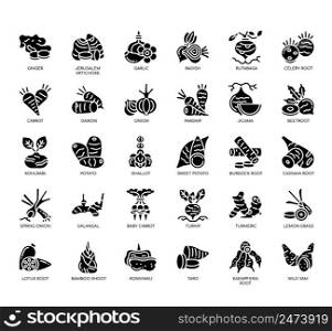 Set of Root Vegetables thin line icons for any web and app project.