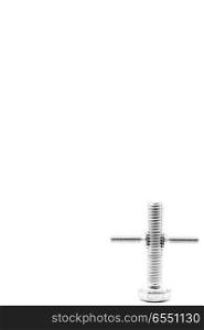 set of screw in the white space like concept of cross and religion and blur