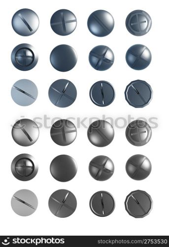 Set of screws. It is isolated on a white background