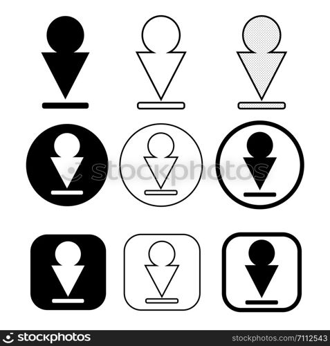 set of simple sign download icon