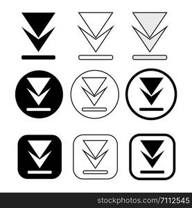 set of simple sign download icon