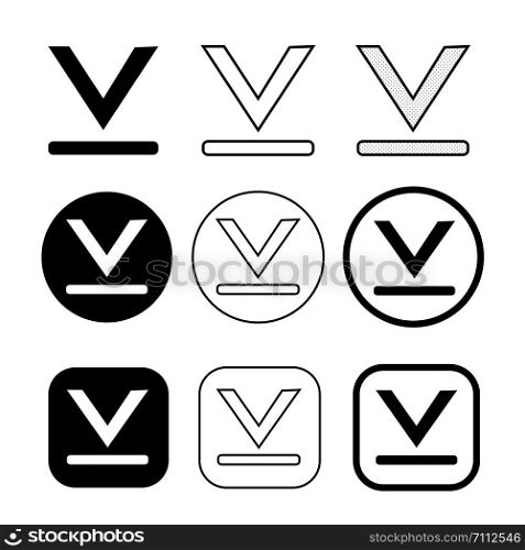 set of simple sign download icon