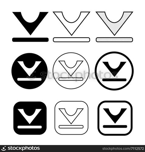 set of simple sign download icon