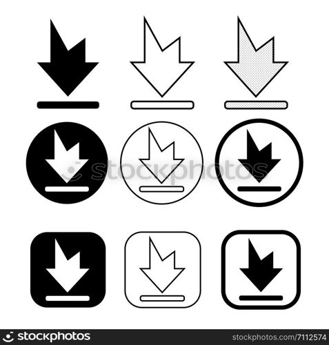 set of simple sign download icon