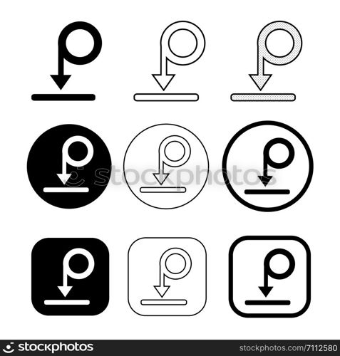 set of simple sign download icon