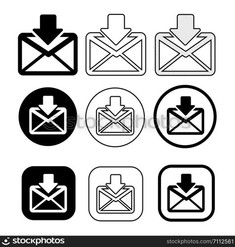 set of simple sign email icon mail symbol