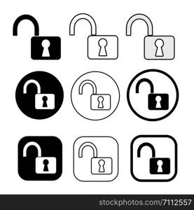 Set of simple sign Lock icon