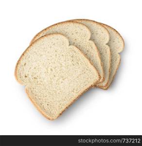 Set of slices toast bread isolated on white