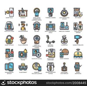Set of Smart Home thin line icons for any web and app project.