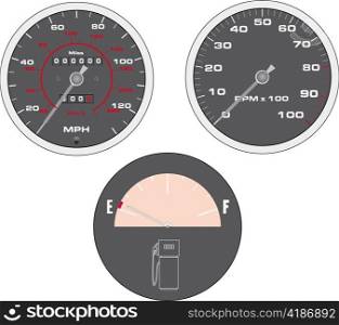Set of speedometer vector