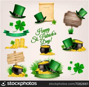 Set of St. Patrick&rsquo;s Day related icons. Vector.