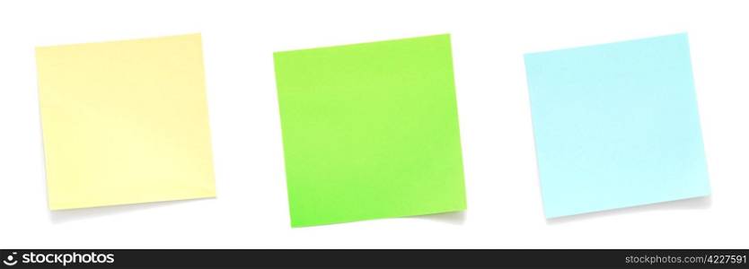 Set of sticky paper notes isolate on white background. Sticky paper notes