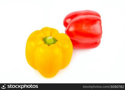 Set of sweet peppers, paprika isolated on white background.