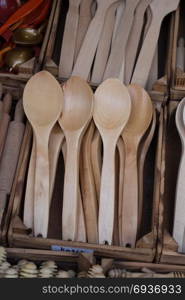 Set of tea spoons made of wood