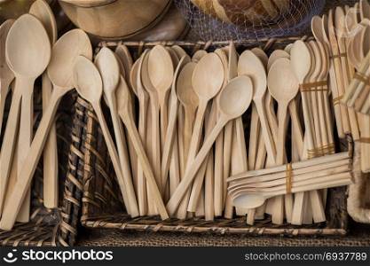 Set of tea spoons made of wood