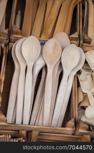 Set of tea spoons made of wood