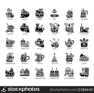 Set of Tea time thin line icons for any web and app project.