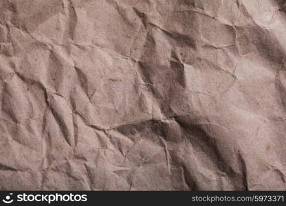 Set of textures of crumpled craft paper. Crumpled paper