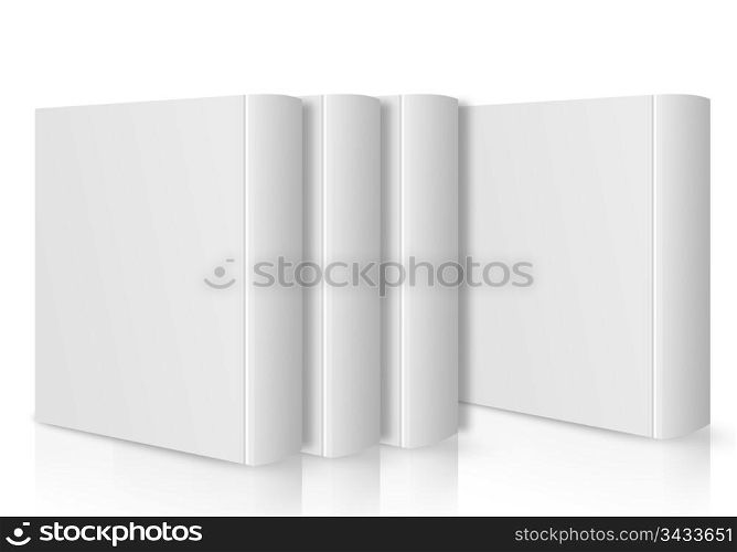 Set of three Blank book cover white.