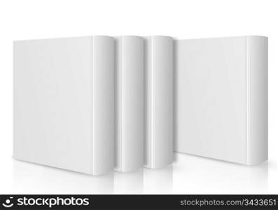 Set of three Blank book cover white.
