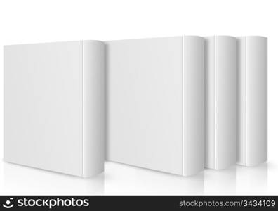 Set of three Blank book cover white.