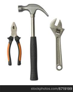 Set of tools isolated on a white background