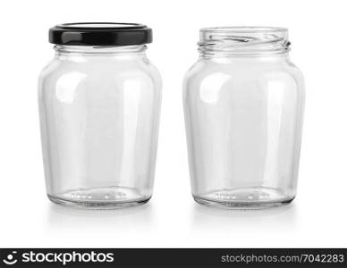 set of two jars isolated on white background