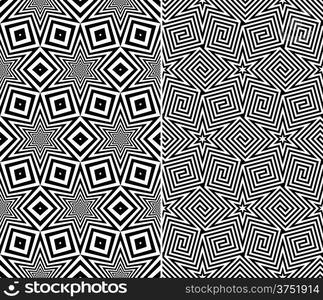 Set of Two Seamless Starry Patterns. Rasterized Version