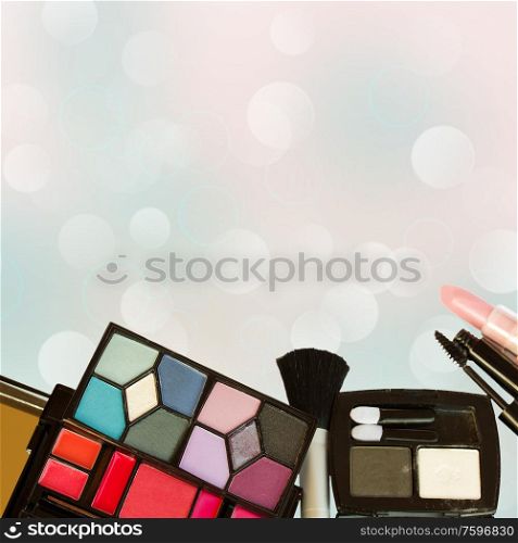 Set of various decorative cosmetics. Decorative cosmetics