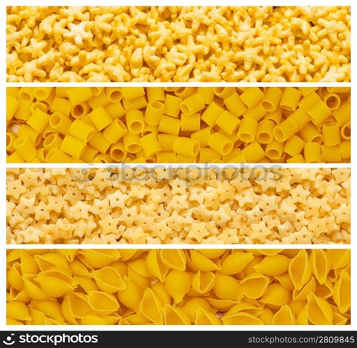 Set of various pasta backgrounds
